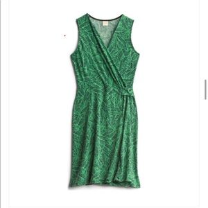 Kaileigh green faux wrap dress